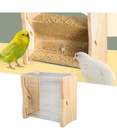 Automatic Large Capacity Chicken Feed Dispenser - Clear Acrylic Bird Feed Box for Budgies Nymphs & Quail (S 165x42x45mm) - Buy Online on GoSupps.com