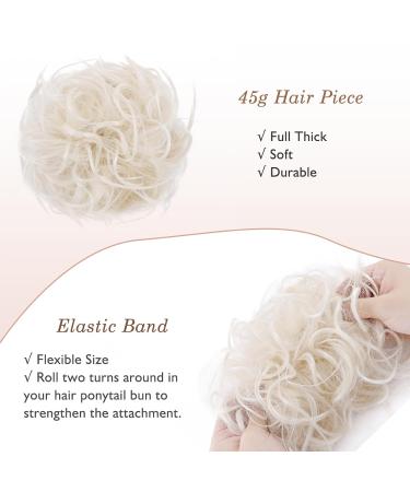 TESS Voluminous Messy Bun Hairpiece - White Blonde Hair Tie with Elastic Band for Women & Girls - 45g Bun Accessory - Buy Online on GoSupps.com