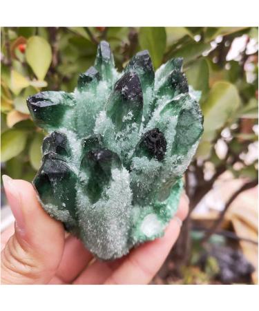 Quartz Cluster Natural Green Phantom Specimen Cluster Green Ghost Flower Fengshui Stone Crystal Reiki - Buy Online on GoSupps.com
