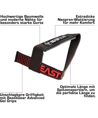 Beast Gear Strength Training Aids - Extra Strong Lifting Straps with Gel Knobs for Bodybuilding | 2 Set | 57cm Optimal Length | Ideal for Men & Women - Buy Online on GoSupps.com