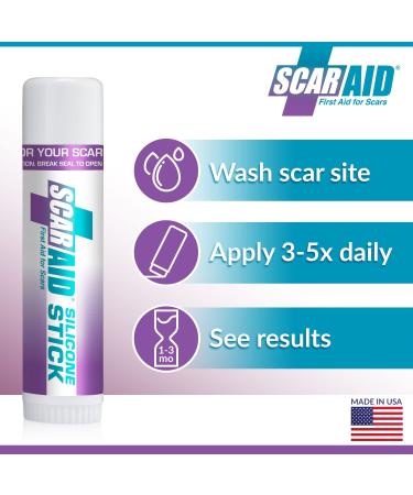 ScarAid Silicone Scar Gel Stick - Effective Scar Management Treatment 4.25g - Buy Online on GoSupps.com