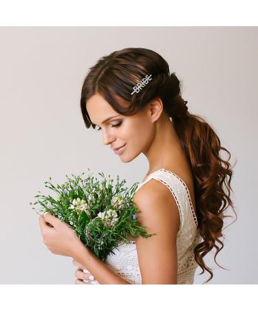 2 bridal hairpins bridal accessories ladies party accessories bridal headband hair accessories diamond-studded bridal hairpins letter hairpins golden ladies hairpins accessories rhinestone hair - Buy Online on GoSupps.com