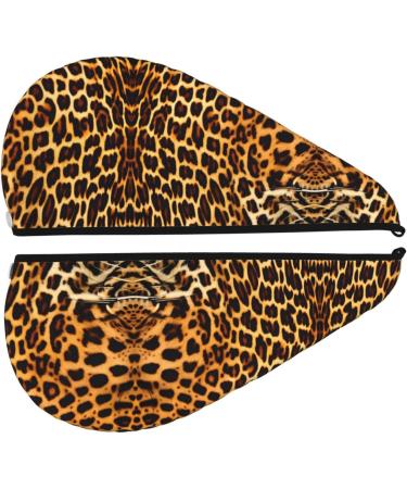 Super Absorbent Leopard Stripes Hair Cap for Girls & Women | Quick Dry Elastic Wrap for Long Thick Hair - Buy Online on GoSupps.com