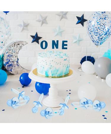 50 Pack 2.75 Inch Blue Baby Shower Pacifiers for Gender Reveal & Party Decor - Buy Online on GoSupps.com