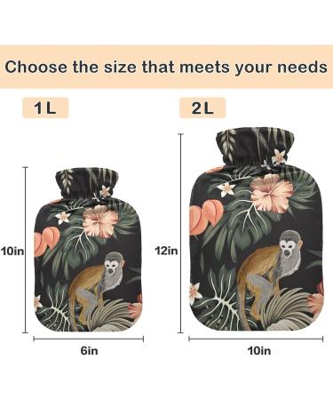 Naanle Hawaii Flower Monkey Hot Water Bottle - 1L Transparent Cover | Heat & Cold Therapy for Pain Relief - Buy Online on GoSupps.com
