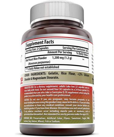 Amazing Formulas Red Yeast Rice 1200mg Capsules - 120 Count Pack for Cholesterol Support - Buy Online on GoSupps.com