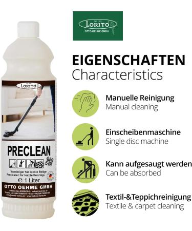 Buy Lorito Preclean - Eco-Friendly Upholstery Cleaner | 3x 1L Stain Remover for Sofas & Carpets | International Shipping - Buy Online on GoSupps.com