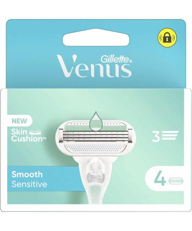 Gillette Venus Deluxe Smooth Sensitive Blade Refills X4 For Women 3 Blades - Buy Online on GoSupps.com