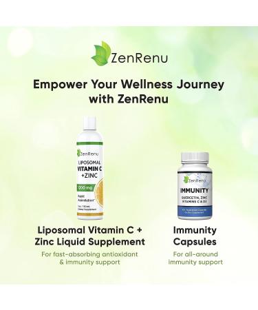Zenrenu Liposomal Vitamin C Liquid with Zinc - Antioxidant & Immune Support for Adults & Kids - 5 oz - Buy Online on GoSupps.com