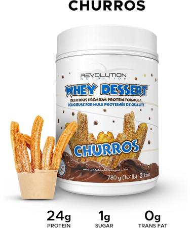 Revolution Nutrition Whey Dessert Protein Powder Whey Concentrate Real Dessert Taste Low Calorie 24g of Protein Per Scoop 780g 23 Servings (Churros 1.7 Pound) Churros 1.7 Pound - Buy Online on GoSupps.com