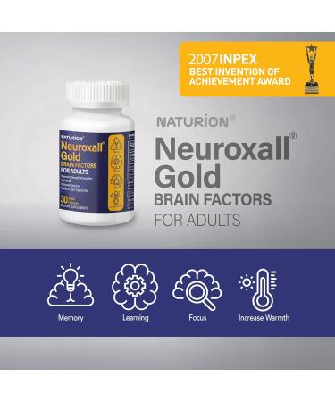Neuroxall Gold Brain Factors for Adults - Cognitive & Mental Wellness Support with Vitamin B6 Astaxanthin Ginkgo Biloba Ashwagandha & Turmeric & - 30 Vegan Capsules 30 Day Supply 30 Count (Pack of 1) - Buy Online on GoSupps.com
