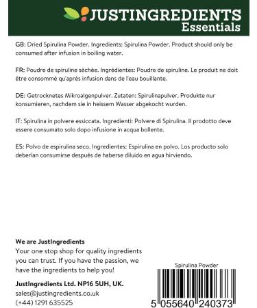 JustIngredients Essential Spirulina Powder 1kg - Buy Online on GoSupps.com