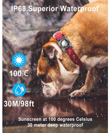 IP68 Waterproof Airtag Dog Pendant - 2 Pack | Apple Airtag Holder & Keychain - Black with Handle - Buy Online on GoSupps.com