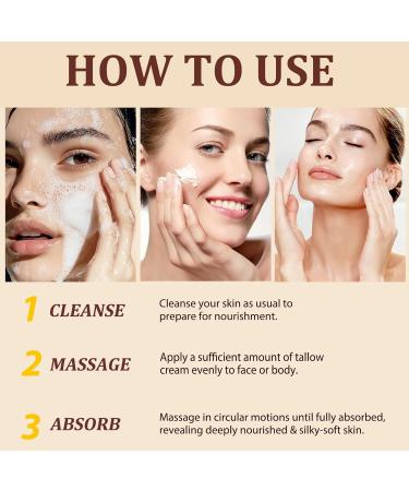 NIFEISHI Beef Tallow Skincare Tallow Creme Bio Tallow Balm suif de b uf pour la peau suif de b uf et baume au miel herbe bio Talg de b uf nourri profond ment hydratant visage et corps 120 g (1) - Buy Online on GoSupps.com