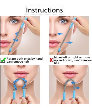 14-Piece Facial Hair Removal Set - Includes Epilator, Springs, Razors, and Tweezers for Women - Face Threading Tool - Buy Online on GoSupps.com