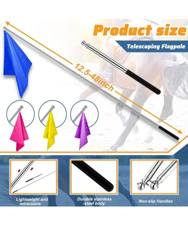 Equestrian Training Flags 4-Piece Set | Nylon Flags for Horse Training | Yellow Pink Purple Dark Blue - Buy Online on GoSupps.com