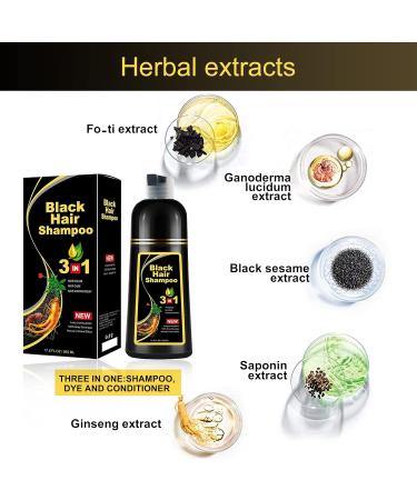 2 Pack Black Hair Dye Shampoo for Gray Hair - 100% Grey Coverage - Instant Herbal Color - For Women and Men - Mother's Day Gift - Buy Online on GoSupps.com