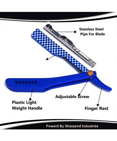 Classic Professional Straight Edge Barber Razor Kit - Salon Quality Shavette with 20 Blades & Leather Storage Bag | Perfect for Men s Shaving & Eyebrow Grooming - Buy Online on GoSupps.com