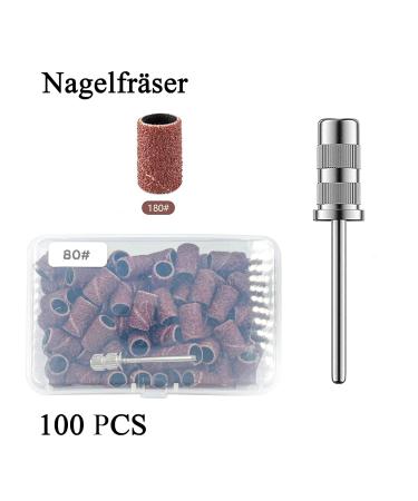 Luckaide 100pcs 180 Grit Grinding Sleeves - Nail Cutter Miller Attachments & Red Nail Art Caps for Manicure & Pedicure - Buy Online on GoSupps.com