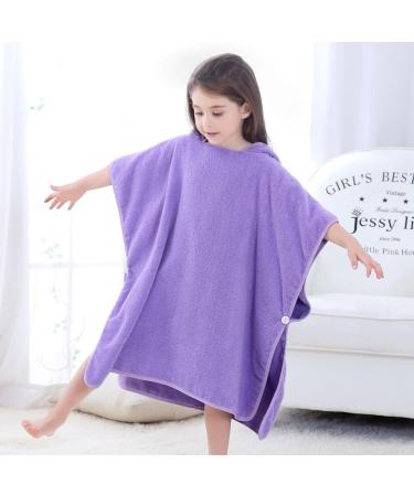 COOKY.D 100% Cotton Hooded Bath Beach Poncho Towel for 0-6 Years | Purple Owl Design | 70 x 70cm - Buy Online on GoSupps.com