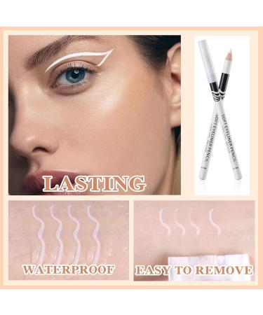 12Pcs White Eyeliner Pencil Professional Highlighter Eye Liner Pen Pencil Long-Lasting Waterproof Soft Strokes Eyeshadow Eye Silkworm Pencil Eye Brightener Stick Beauty Makeup Tool Swipe Easily Easy to Color - Buy Online on GoSupps.com