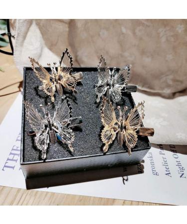 Seluluory 10-Piece Metal Butterfly Hair Clips - Metallic Hollow 3D Movable Silver Hair Accessories - Buy Online on GoSupps.com