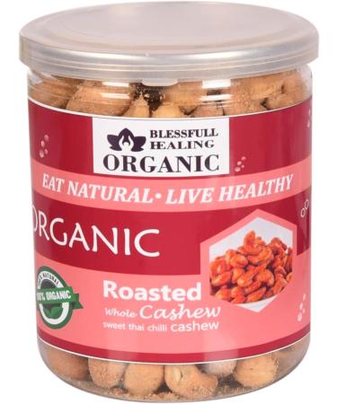 Blessfull Healing Organic Natural Vegan Sweet Thai Chilli Roasted Whole Cashew Nuts Crunchy Kaju 300 Gram - Buy Online on GoSupps.com