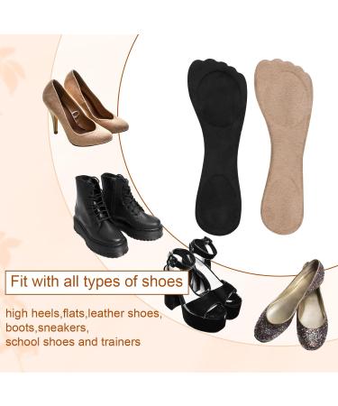 2 Pairs Non-Slip Gel High Heel Insoles for Women - Comfortable Self-Adhesive Shoe Pads for Pumps & Sandals (Black & Beige) - Buy Online on GoSupps.com
