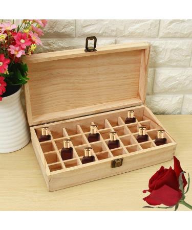 Essential Oil Storage Container - Wooden Box for 5ml/15ml Bottles | 32 Compartments for Aromatic Oils & Nail Polish - Buy Online on GoSupps.com