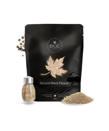 Ground Black Pepper 200g Premium Quality Freshly Ground Non-GMO Gluten-Free Aromatic Spice for Cooking Seasoning and Marinades Vegan No Additives