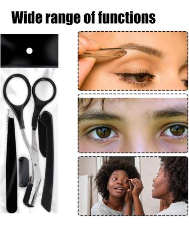 Eyebrow Trimmer for Women | Set of 3 Stainless Steel Scissors & Brush | Professional Hair Removal Tool for Men & Women - Buy Online on GoSupps.com