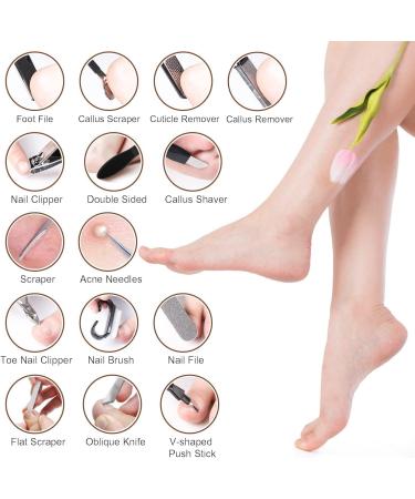 Professional 36-in-1 Stainless Steel Pedicure Kit | Foot Care Set for Callus Removal & Skin Exfoliation - Pedicure Supplies - Buy Online on GoSupps.com
