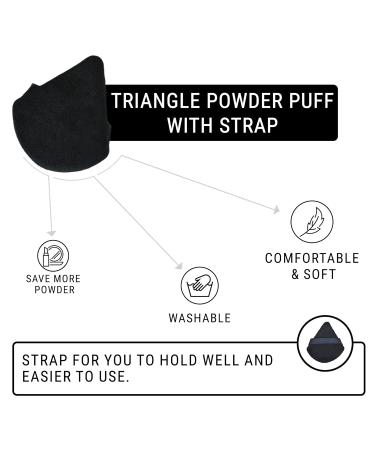 Triangle Powder Puff - 6 Black Cotton Sponges Reusable & Washable for Loose Powder Ideal for Dry & Wet Makeup - Buy Online on GoSupps.com