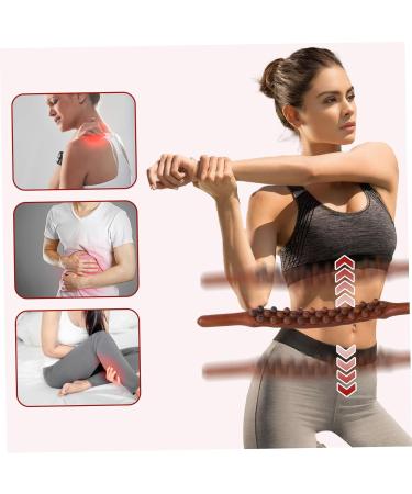 Premium Wood Therapy Massage Roller Stick - 31 Pearl Lymphatic Drainage Tool for Muscle Pain Relief & Body Shaping - Buy Online on GoSupps.com