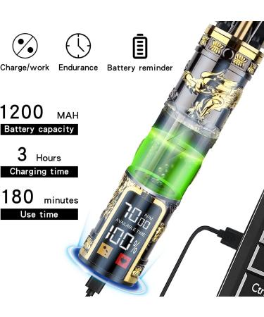 MENS WIRLESS HAIR TRIMMER DRAGON DESIGN (silver gold) - Buy Online on GoSupps.com