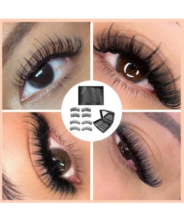Magnetic Eyelashes without Eyeliner | Reusable 3D Dual Magnet False Lashes | Natural Look & No Glue | Includes Tweezers Applicator for Women - Buy Online on GoSupps.com