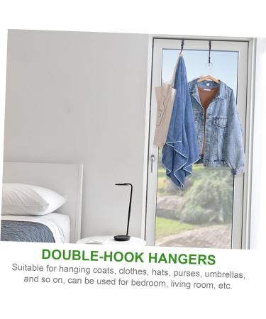 Holibanna 2pcs Over Hangers Hook Iron Bathroom Hanger Hooks No-Punching Door Towel Double-Hook Coat Wall - Buy Online on GoSupps.com