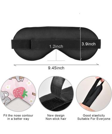Haskirky Light Blocking Eye Mask - Adjustable Adult Men and Women Travel Mask for Deep Sleep - Comfortable and Breathable - Strawberry Koala Design - Buy Online on GoSupps.com