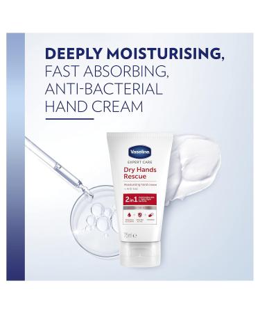 Vaseline Expert Care Dry Hands Rescue - Anti-Bac Hand Cream for Dry Skin 75ml (3 Packs) | Nourishes & Protects - Buy Online on GoSupps.com
