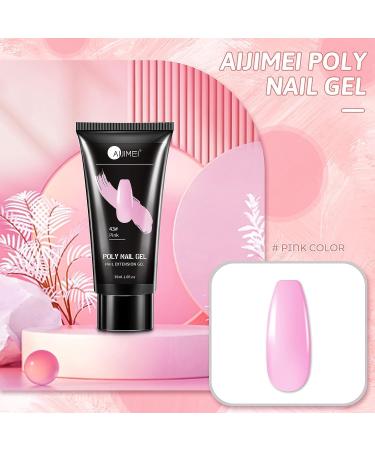 AIJIMEI Poly Nail Gel 30ml 1oz Poly Nail Art Gel Art Design Poly Nail Gel Colors Quickly Builder Nails Gel Nail Extension Gel for Nail Art Pink - Buy Online on GoSupps.com