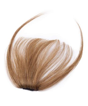 Clip in Fringe Human Hair 100% Real Remy Light Bangs (#6 Light Brown)