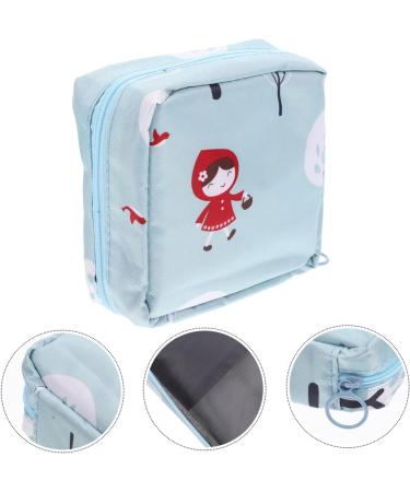 Lurrose Women's Mini Towel Storage Bag - Heart Design Menstrual Holder - Sky Blue 13x13x5cm - Ideal for Bandages & Daily Use - International Shipping Available - Buy Online on GoSupps.com