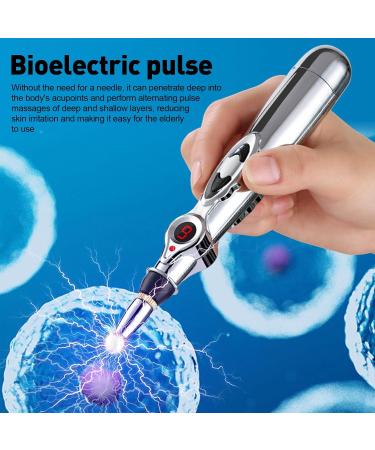 Electronic Acupuncture Pen - 3 Heads & 9 Vibration Modes for Pain Relief | Meridian Energy Massage Device - Buy Online on GoSupps.com