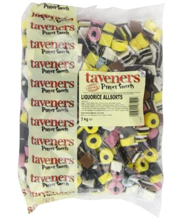 Barratt's & Taveners Bulk Bags & Boxes Of Sweets Perfect for Parties Weddings Nights in Retro & Classic Sweets (Barratts Liquorice Allsorts 3KG)