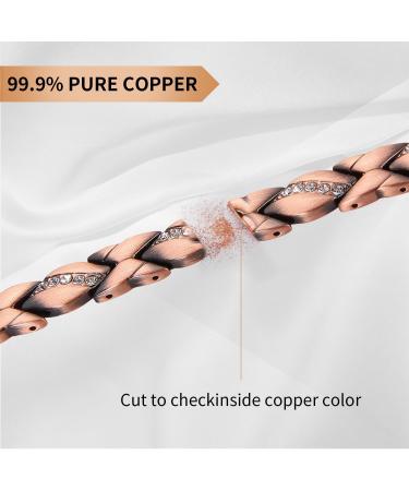 MagEnergy Pure Copper Magnetic Bracelet | 3500 Gauss Magnets | Adjustable Wristband for Women | Copper Crystal Jewelry Gift - Buy Online on GoSupps.com