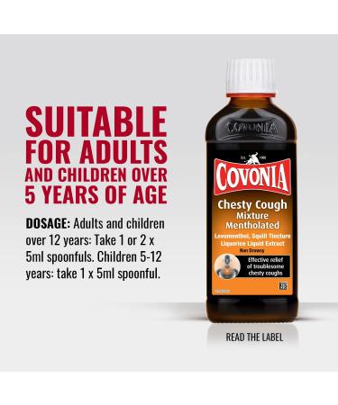 Covonia Chesty Cough Mixture Syrup - Mentholated 150ml | Fast International Shipping - Buy Online on GoSupps.com