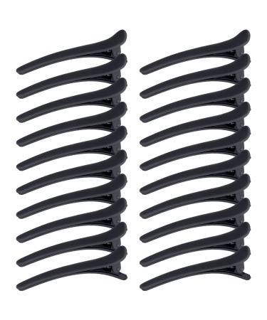 MELLIEX 20 Pieces Hair Sectioning Clips Plastic Hairdresser Clips Non Slip No-Trace Duck Billed Hair Clips Hair Clips for Styling Black