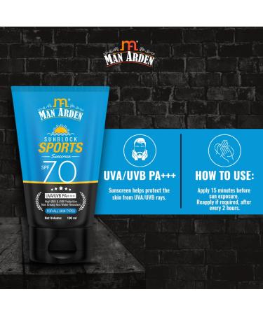 Buy Sun Block Sports Sunscreen SPF 70 - Non-Greasy UVA/UVB Protection for All Skin Types - Water Resistant - 100ml - Fast International Shipping - Buy Online on GoSupps.com