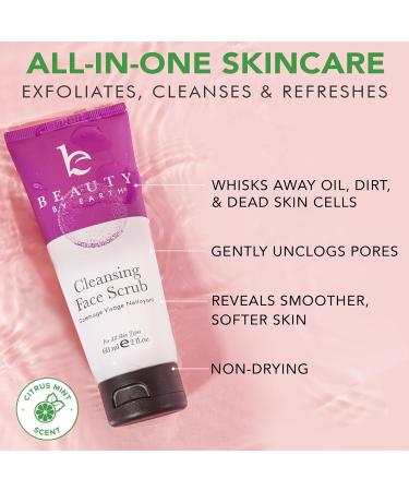 Beauty by Earth Facial Scrub Exfoliator USA Made with Natural & Organic Ingredients  Gentle Exfoliating Face Wash for Sensitive & Acne Prone Skin Removes Dead Skin Cells - 2 Fl Oz - Buy Online on GoSupps.com
