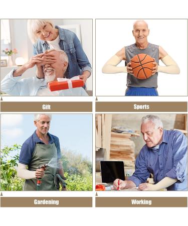 8 Pairs Elderly Skin Protector Sleeves | Arm Sleeve for Thin Skin Tear & Bruise Protection | Nude Color - Buy Online on GoSupps.com